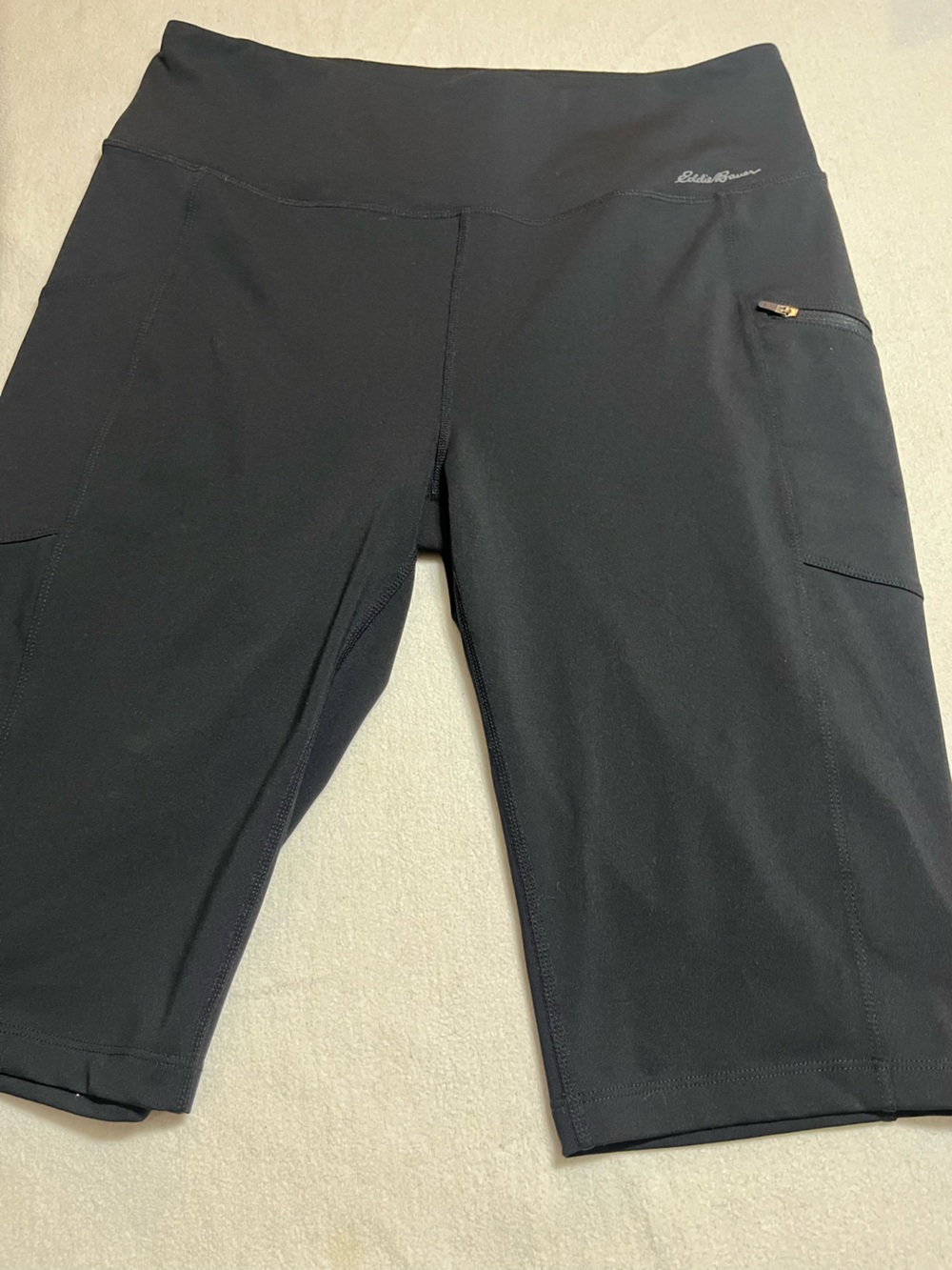 Eddie Bauer Black Women's Performance Bike Shorts with Side Pockets